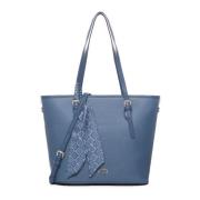 V73 Blå Avion Faux Läder Tote Väska Blue, Dam