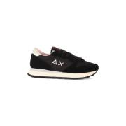 Sun68 Stiliga Läder Tyg Sneakers Black, Dam