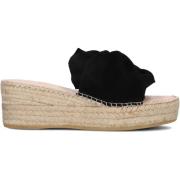 Manebí Svarta Mocka Espadriller med Raffiasula Black, Dam