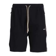 Hugo Boss Svarta Bomullsshorts - Rak passform Black, Herr