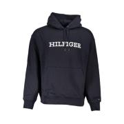 Tommy Hilfiger Stilig Fleecefodrad Hoodie Blå Blue, Herr