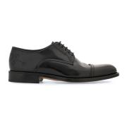 Salvatore Ferragamo Svarta platta Derby skor Black, Herr