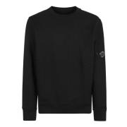 C.p. Company Svart Bomull Crew Neck Sweatshirt Aw24 Black, Herr