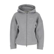 Ganni Grå Fleece Zip Hoodie Stilfull Kvinna Gray, Dam