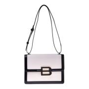 Baldinini Leather crossbody bag in black and white White, Dam