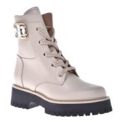 Baldinini Combat boots in vanilla leather Beige, Dam