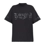 Balenciaga T-shirt med tryck Black, Dam