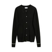 Soulland Räfflad Långärmad Pikétröja Black, Unisex