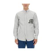 Msgm Logo Casual Skjorta Gray, Herr