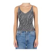 Jacquemus Zebra Mesh Tank Top Gray, Dam