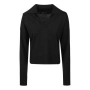 Federica Tosi Stilig Polo Neck Sweater Black, Dam