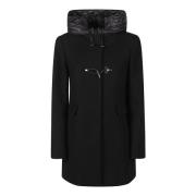 Fay Front Toggle Coat för dubbel stil Black, Dam