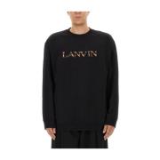 Lanvin Logo Sweatshirt, Bekväm och Snygg Black, Herr