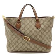 Gucci Vintage Pre-owned Canvas handvskor Beige, Dam