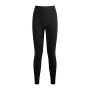 Sporty & Rich Svarta Logo Leggings för Aktivt Slitage Black, Dam