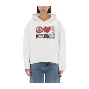 Moschino Stilren Love Hoodie White, Dam