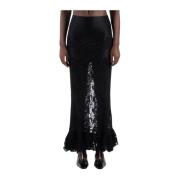 Paco Rabanne Svarta Wide Leg Byxor Höjer Stil Black, Dam