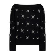 PINKO Stilren Stickad Topp Black, Dam