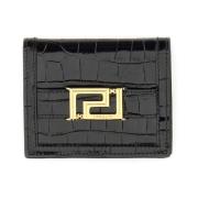 Versace Lyxig Läder Goddess Plånbok Black, Dam