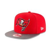 New Era Röd/svart platt skärmkeps NFL-stil Red, Herr