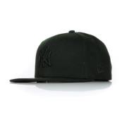 New Era Svart På Svart Platt Skärm Keps Black, Unisex