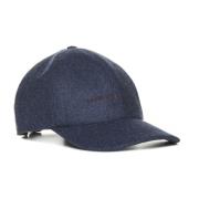 Brunello Cucinelli Blå Logo-Broderad Baseballkeps Blue, Herr