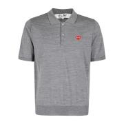 Comme des Garçons Play Kort Polo Hals Tröja Gray, Herr