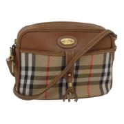 Burberry Vintage Pre-owned Canvas axelremsvskor Beige, Dam