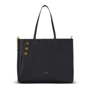 Balmain Emblème lädertoteväska Black, Dam