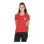 Love Moschino Röd Bomullsblandning Tee Red, Dam