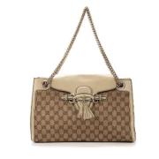 Gucci Vintage Pre-owned Belagd canvas axelremsvskor Beige, Dam