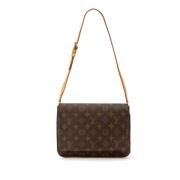 Louis Vuitton Vintage Pre-owned Canvas axelremsvskor Brown, Dam