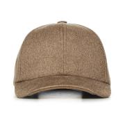 Sease Beige Cashmere Baseball Cap med Logo Beige, Herr