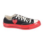 Comme des Garçons Play Röd Sula Låg Topp Sneakers Black, Herr