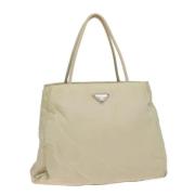 Prada Vintage Pre-owned Nylon prada-vskor Beige, Dam