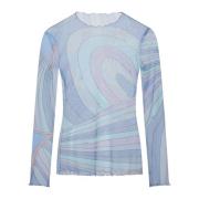 Emilio Pucci Glitter Sweetie Sweaters Blue, Dam