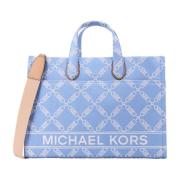 Michael Kors Blå handväska med Empire Logo Motif Blue, Dam