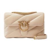 Pinko Beige Läder Dam Crossbody Väska Beige, Dam