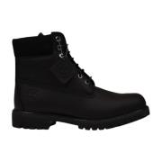 Timberland Svarta Läder Herrkängor med Gummisula Black, Herr