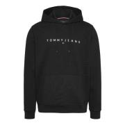 Tommy Hilfiger Svart Tröja Linear Logo Black, Herr