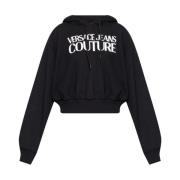 Versace Jeans Couture Svart Sweatshirt Aw24 Avslappnad Stil Black, Dam