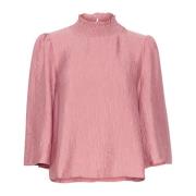 Kaffe Feminin Blus med ¾ Ärmar Pink, Dam