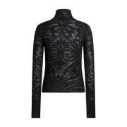 Etro Svart Stickad Jacquardtröja Black, Dam