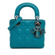 Dior Vintage Pre-owned Laeder handvskor Blue, Dam