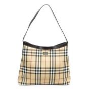 Burberry Vintage Pre-owned Belagd canvas axelremsvskor Beige, Dam