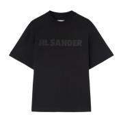 Jil Sander Svart Logot-shirt Black, Herr