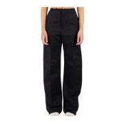 MM6 Maison Margiela Svarta polyesterbyxor Black, Dam