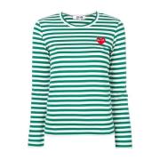 Comme des Garçons Play Stickad Långärmad Dam T-shirt Green, Dam