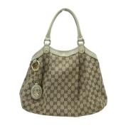 Gucci Vintage Pre-owned Canvas axelremsvskor Beige, Dam