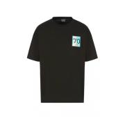 Emporio Armani EA7 Svart T-shirt med tryck på baksidan Black, Herr